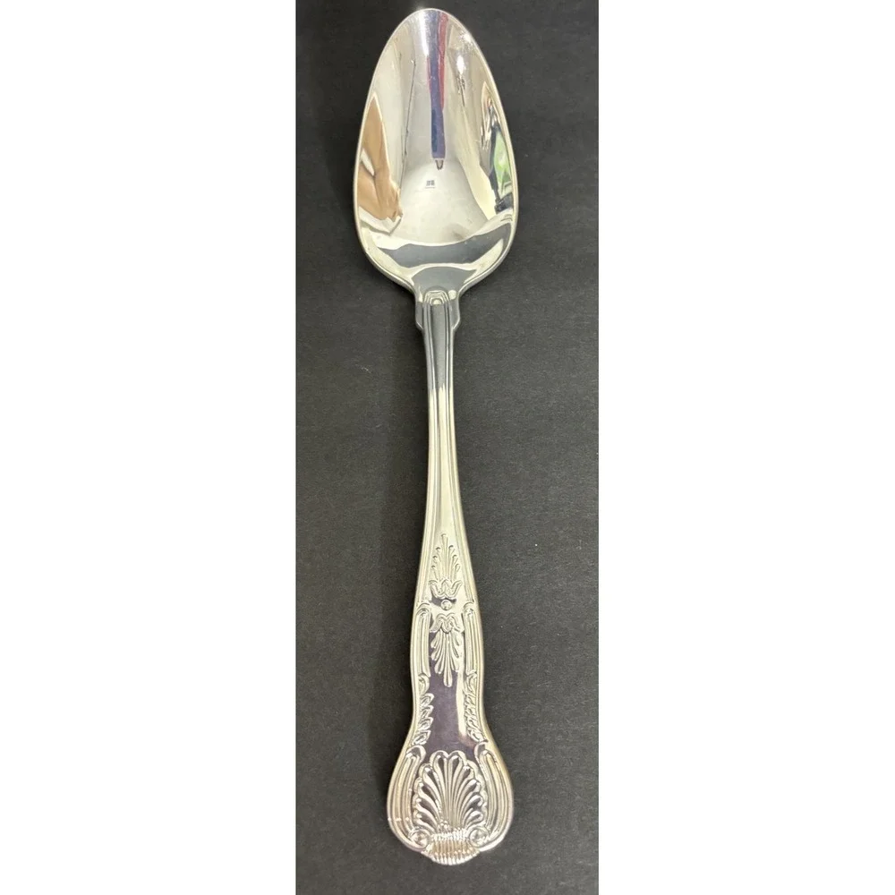 2 Oneida Kings Tablespoons Serving Spoons 8 3/8
